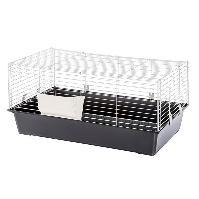 Indoor Guinea Pig Cage Bunny Single Tier Small Pet Rabbit Steel with Hay Rack