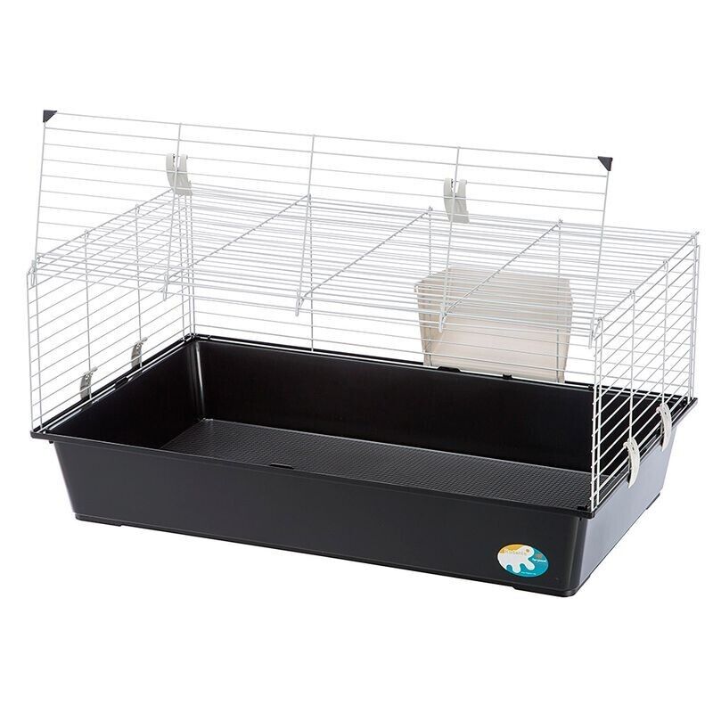 Indoor Guinea Pig Cage Bunny Single Tier Small Pet Rabbit Steel with Hay Rack