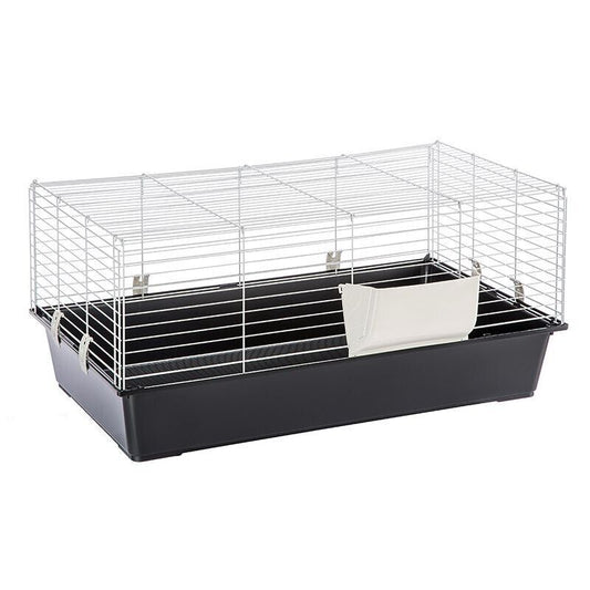 Indoor Guinea Pig Cage Bunny Single Tier Small Pet Rabbit Steel with Hay Rack