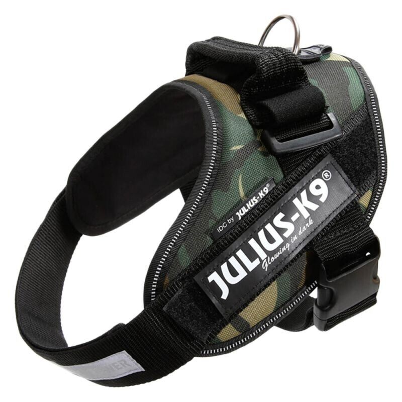 Julius K9 Dog Puppy Power Harness Strong Adjustable Reflective - Camouflage