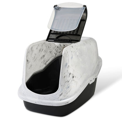 Large Cat Litter Box Savic Marble Deluxe Edition Litter Tray + Carbon Filter NEW