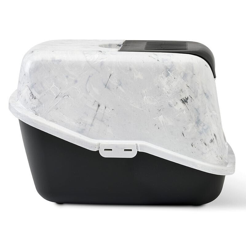 Large Cat Litter Box Savic Marble Deluxe Edition Litter Tray + Carbon Filter NEW