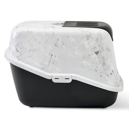 Large Cat Litter Box Savic Marble Deluxe Edition Litter Tray + Carbon Filter NEW