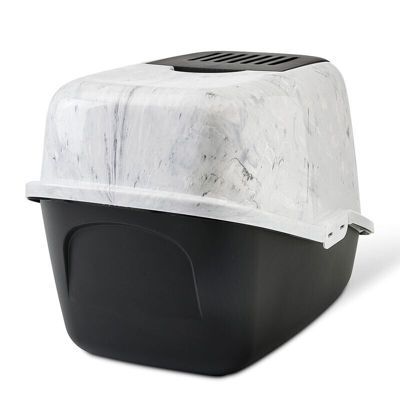 Large Cat Litter Box Savic Marble Deluxe Edition Litter Tray + Carbon Filter NEW