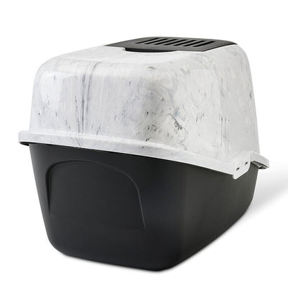 Large Cat Litter Box Savic Marble Deluxe Edition Litter Tray + Carbon Filter NEW