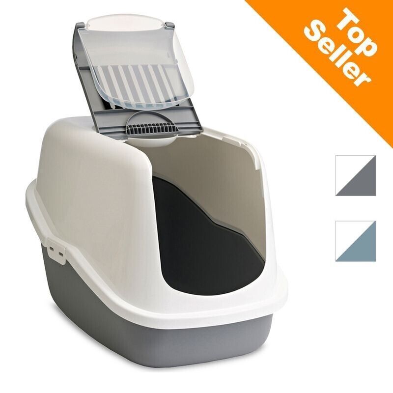 Large Cat Litter Tray Savic Cat Litter Box XL Light Grey  Filters & Tray Bags